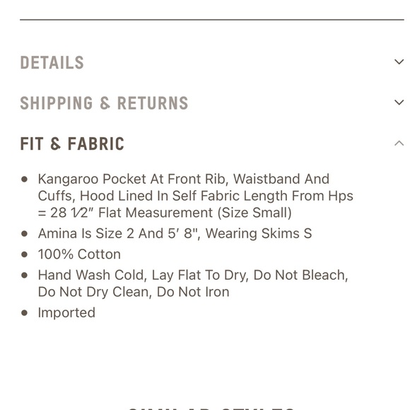 SKIMS BOYFRIEND FLEECE HOODIE - DESERT - SIZE SMALL - Picture 5 of 5